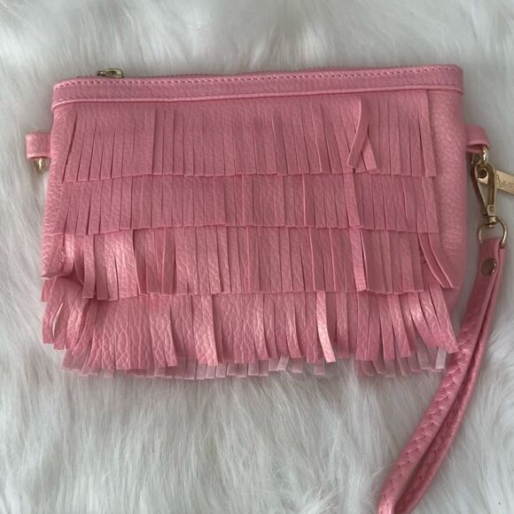 Bari Lynn Pink Fringed Crossbody Bag - Picture 2 of 8